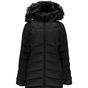 Black Spyder women's ski/city down coat w faux fur